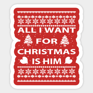 All I Want For Christmas Sticker